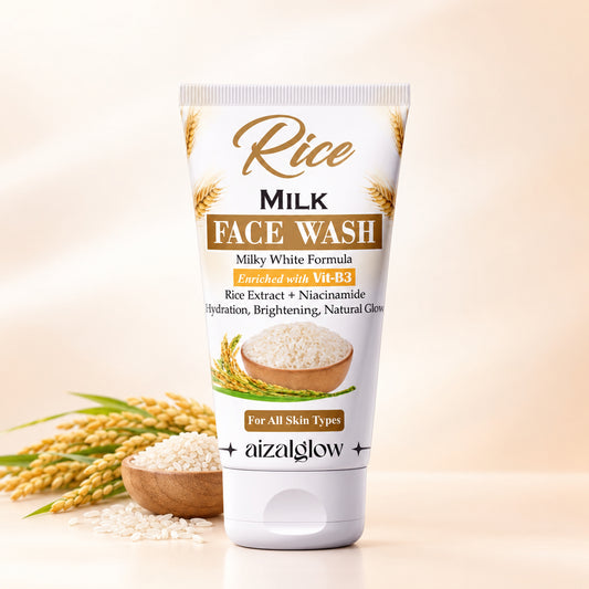 Aizal Glow Rice Milk Face Wash | Rice Extract & Niacinamide Face Wash - Aizal Glow