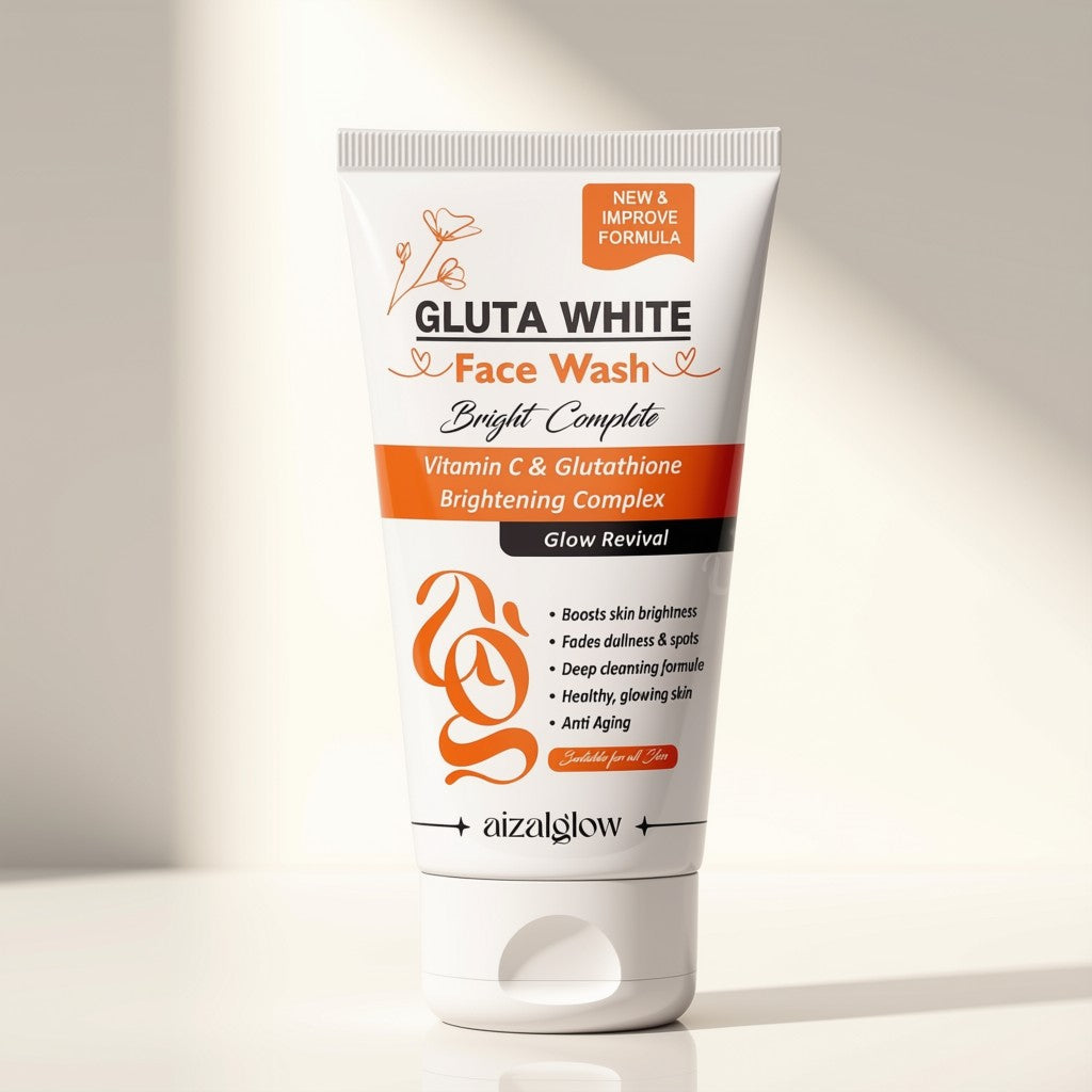 Aizal Glow Gluta White Face Wash | Vitamin C & Glutathione Face Wash